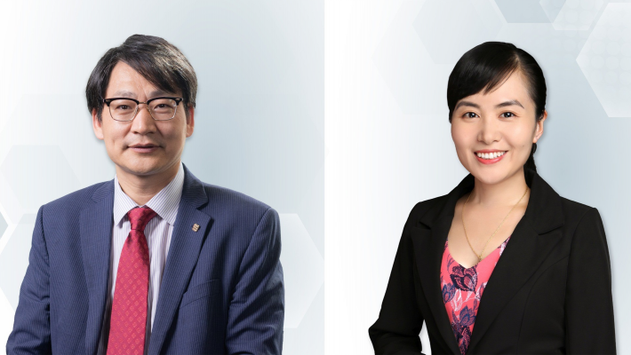 Research projects led by Prof. Wang Zuankai (left) and Prof. Yang Hongxia (right) have been recognised as part of the Hong Kong Top 10 Innovation and Technology News 2025 list.