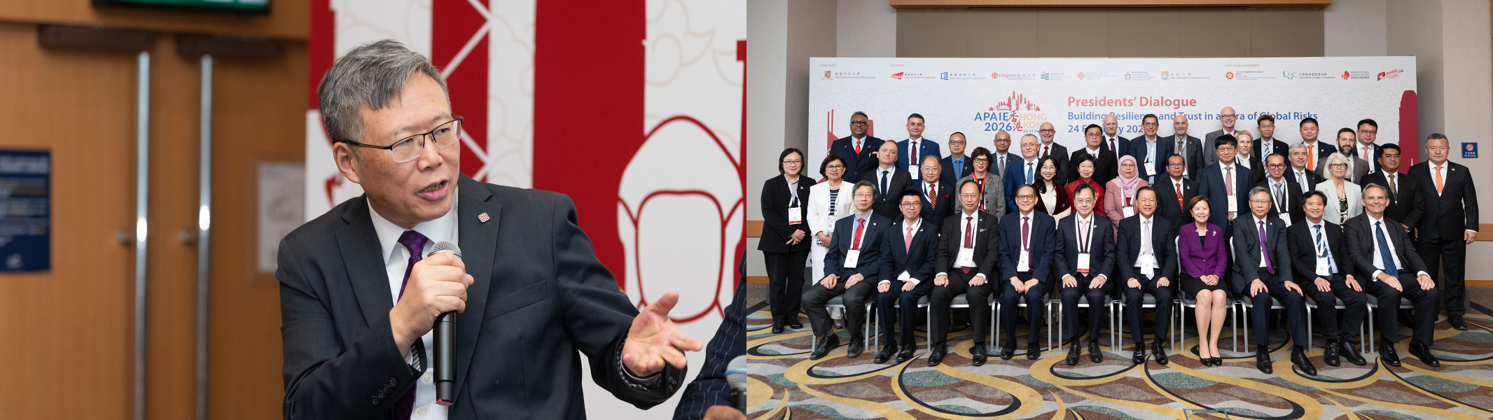 Prof. Teng moderated the panel discussion at the Presidents’ Dialogue at APAIE, which focused on building partnerships for the global good. He also shared valuable insights into driving the long-term development of education and research through innovation.