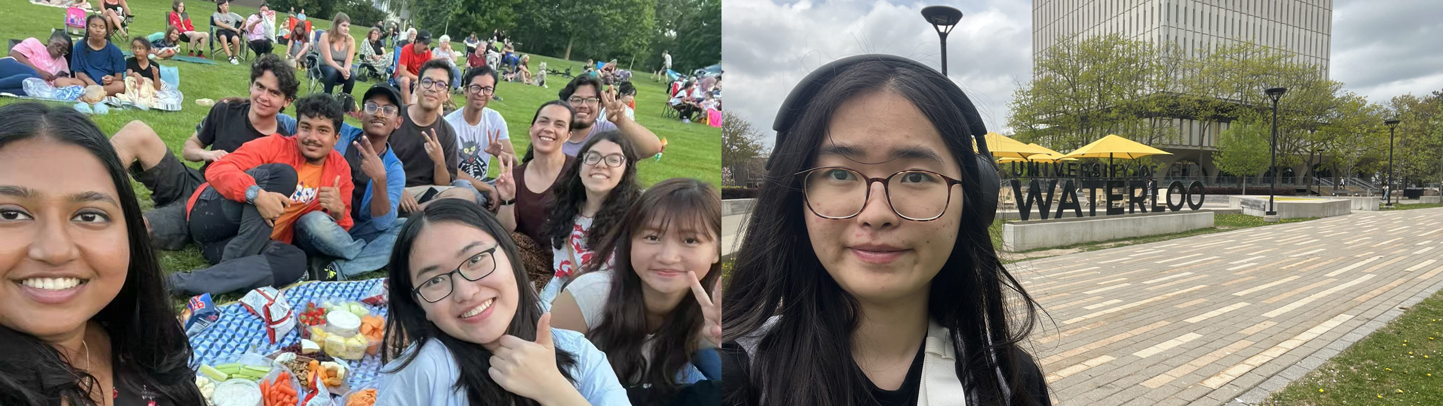Jenny eagerly participated in overseas programmes to broaden her horizons, including her internship at Canada’s Western University (left photo) and her exchange at the University of Waterloo, also in Canada (right photo).