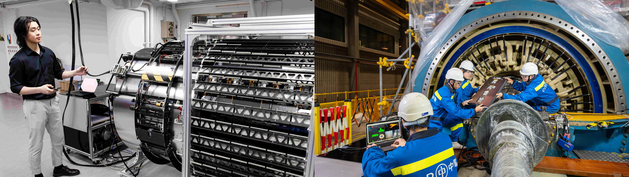 The robot crosses ventilation baffles within air gaps to perform three key inspections — visual checks of ventilation ducts, assessment of stator core insulation, and wedge tightness testing — with trials conducted at Black Point Power Station.