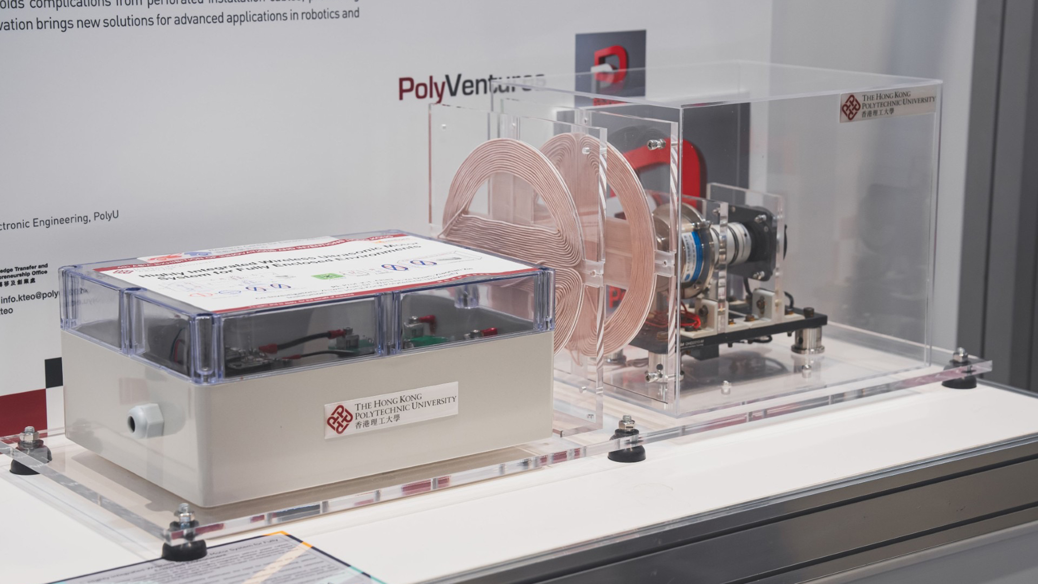 A wireless energy internet, in which energy flows wirelessly among sources, storage and consumers, promises flexible and contactless energy delivery. The image shows the prototype developed by the PolyU research team.
