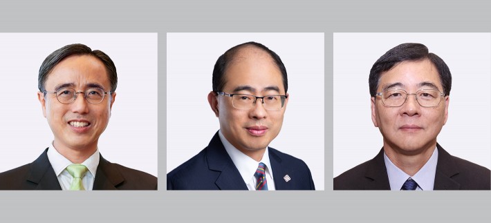 (From left) Professor Kwok-yin Wong, Professor Wing-tak Wong and Professor Daniel T. L. Shek