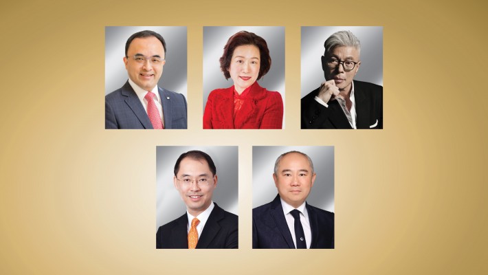 (Upper row from left) Mr Jack Chan Hoi, Ms Janet Chen Lijuan, Mr Tino Kwan Wing-kuen,  (lower row from left) Ir Dr Kelvin Leung Kai-yuen, Mr Michael Ross