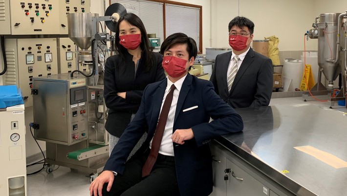 The RiFood Team: Dr Wong Ka-hing, Director of RiFood (middle) and two Associate Directors of RiFood,  Dr Chiou Jiachi (left) and Dr Kwok Wing-hin (right).
