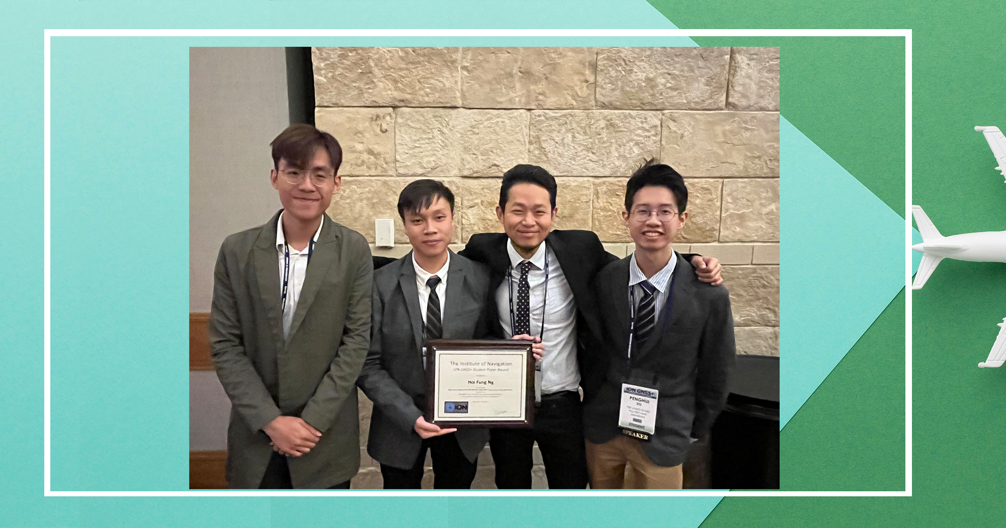 The Department members congratulated Mr Hoi-Fung NG (second left) and attended the award presentation ceremony.