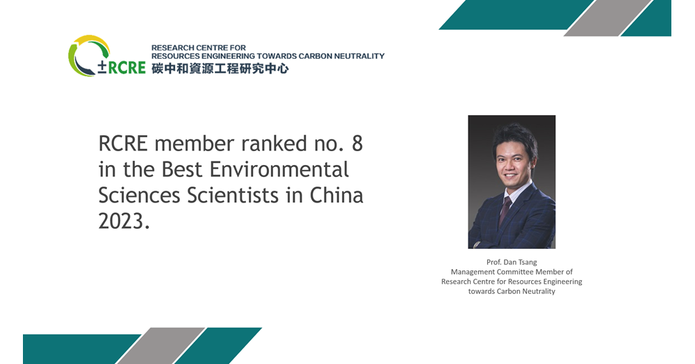 Prof Dan Tsang Best Environmental Sciences Scientist