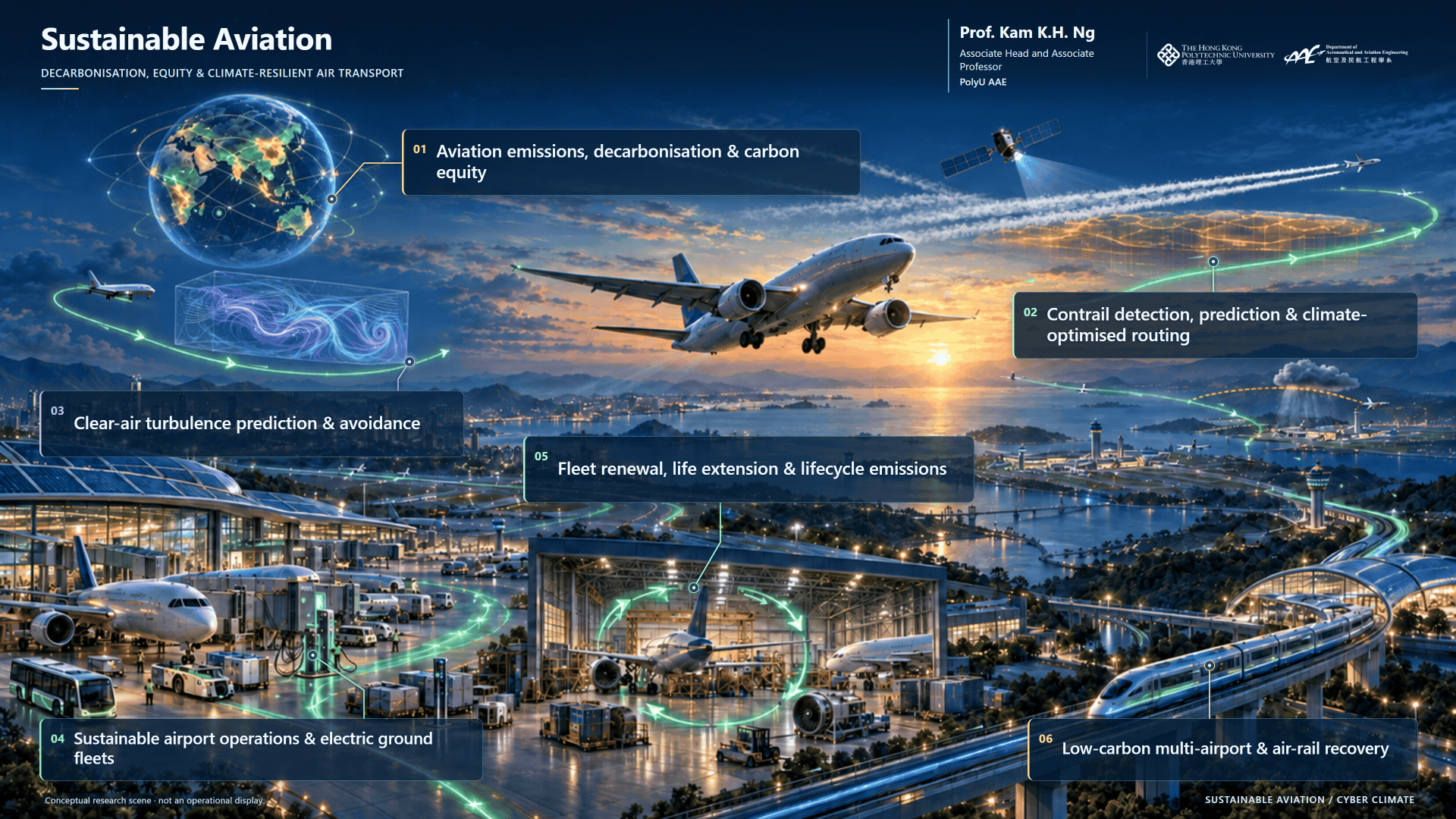 Sustainable aviation — overview illustration