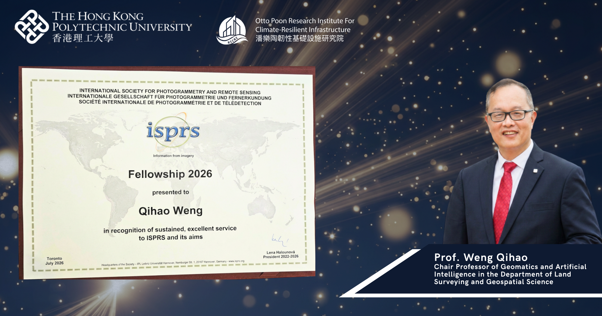 Prof Weng Qihao_isprs fellowship 2026
