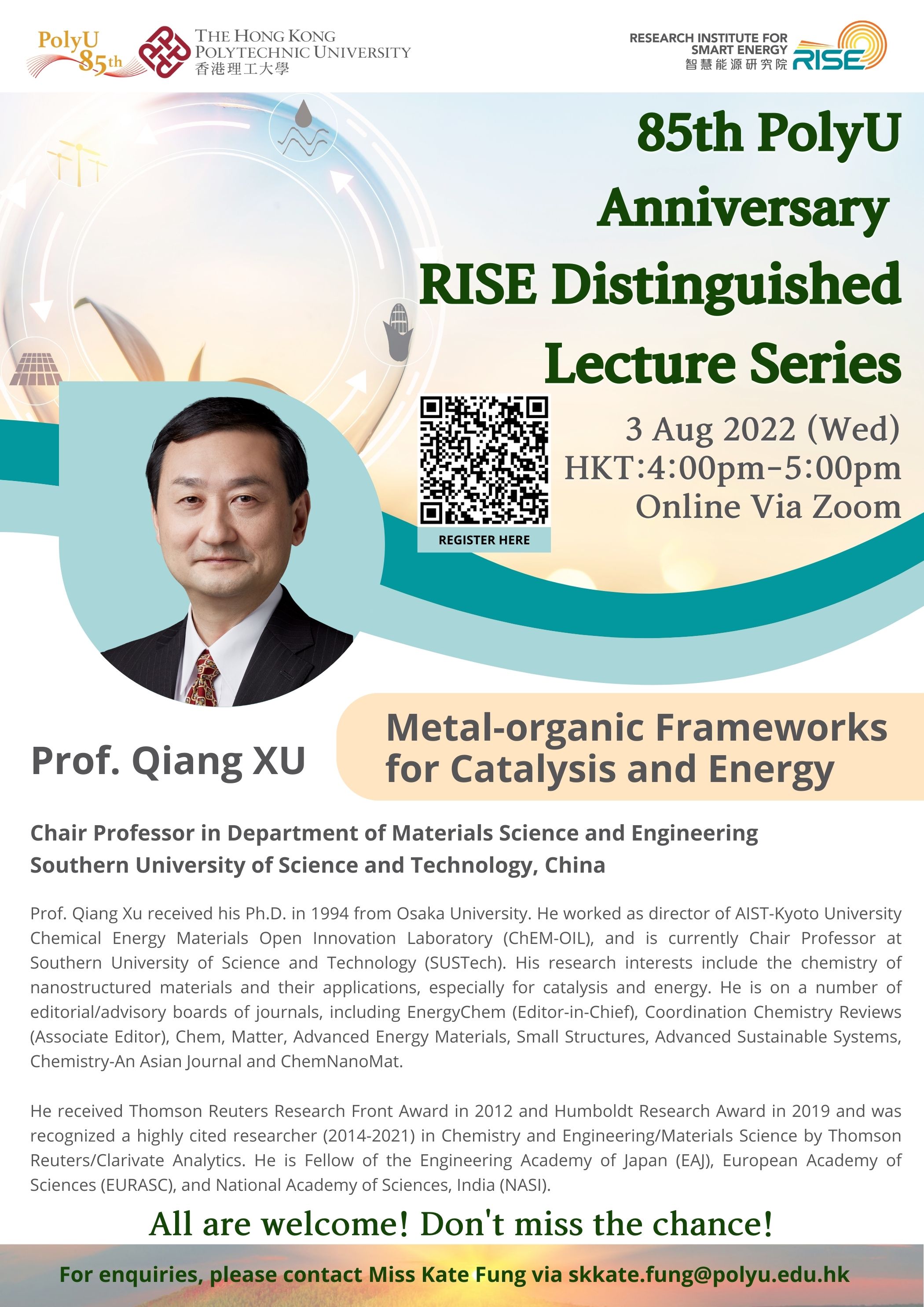 Poster03 Aug 2022Lecture of Prof Qiang XU