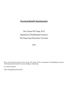 Perceived Benefit Questionnaire