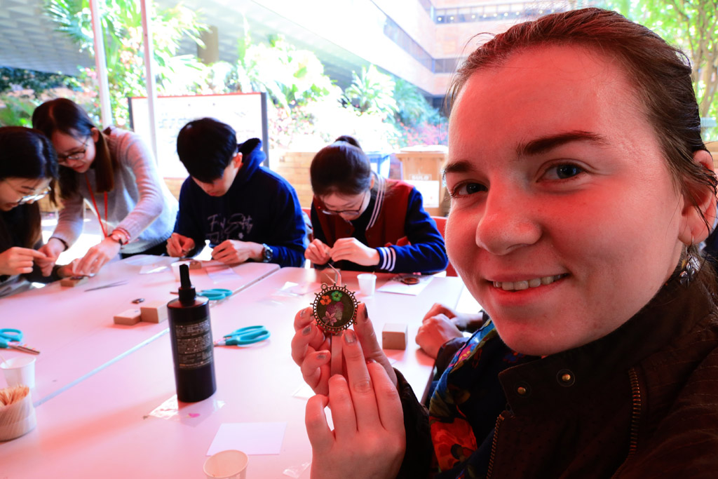 Students and staff enjoying workshops