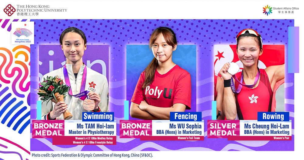 PolyU students and alumni bags 4 medals at Asian Games