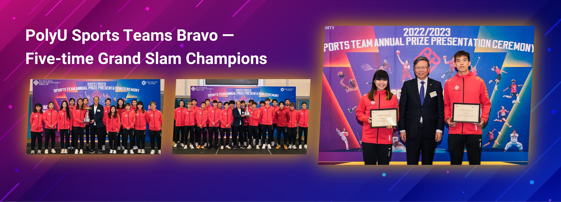 PolyU Sports Teams Bravo — Five-time Grand Slam Champions