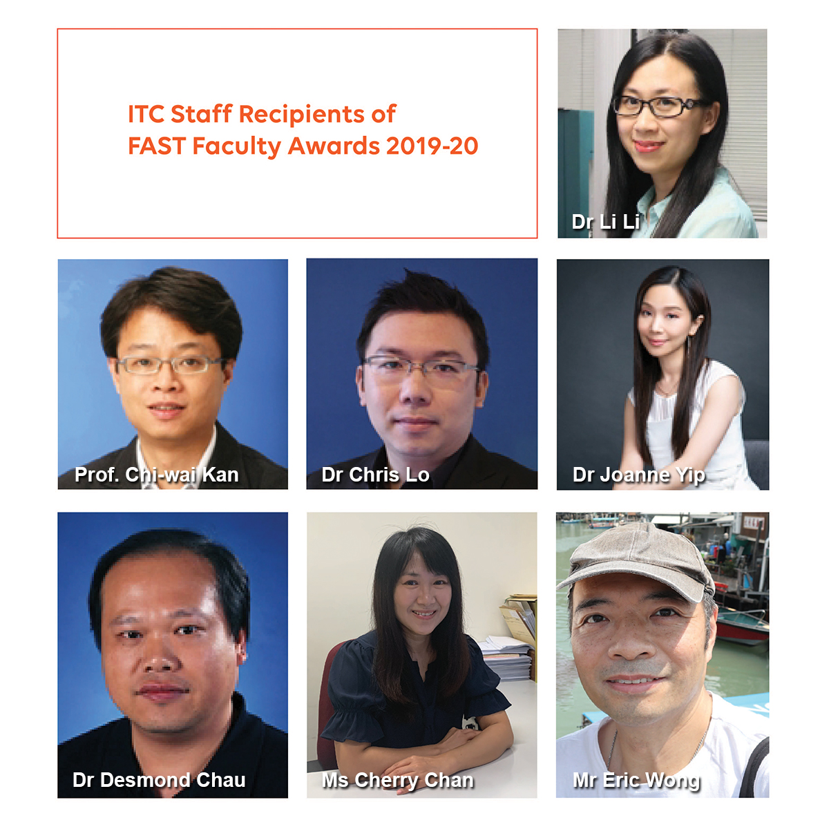 ITC staff recipients of FAST Faculty Awards 2019 / 20 School of