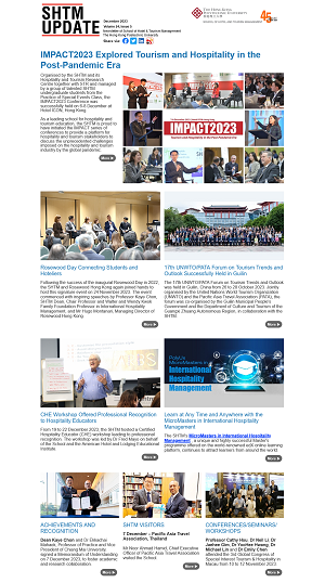 SHTM Update | School of Hotel and Tourism Management