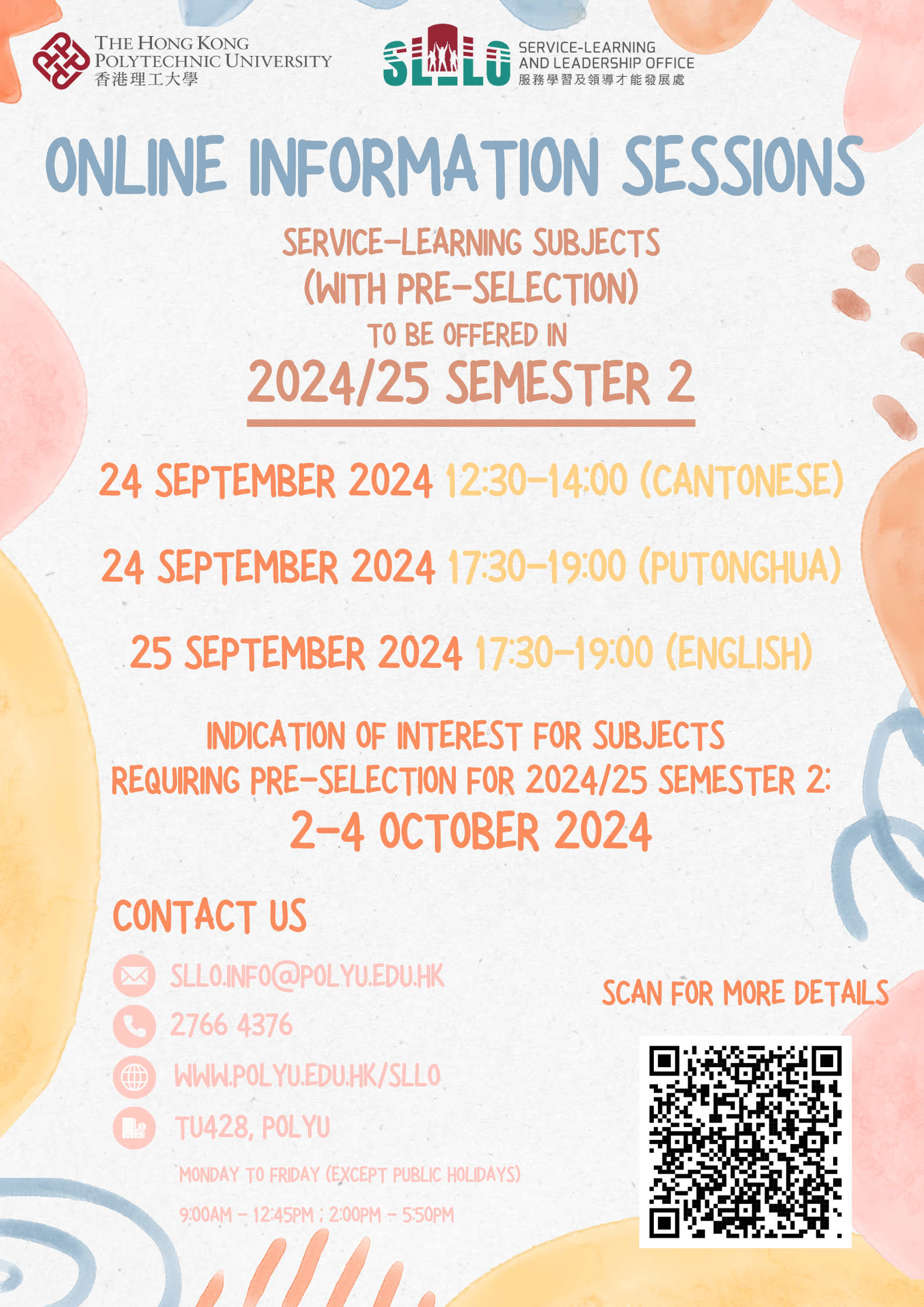 Information Sessions242 with preselection poster