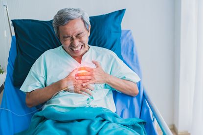 painheartburnoldseniorasiangrandfatherpatientuniformsufferfrombodyproblemhealthideasconcept