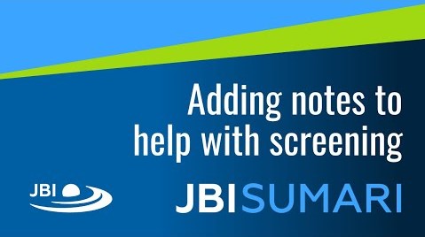 Adding notes to help with screening