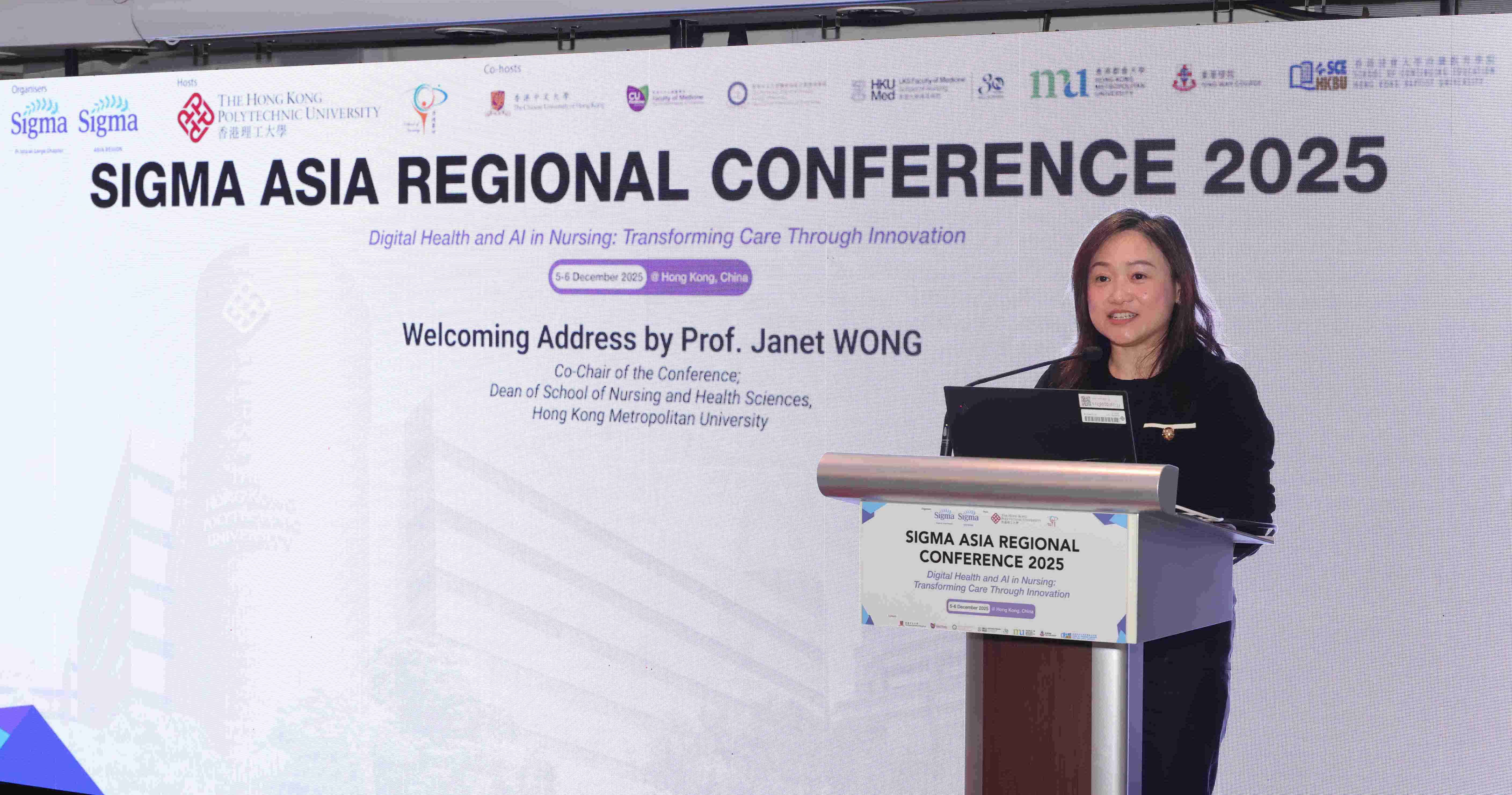 Prof. Janet Wong pointed out that the Conference gathered nursing educators, researchers and practitioners in the region to discuss key trends in the application of emerging technologies in healthcare.