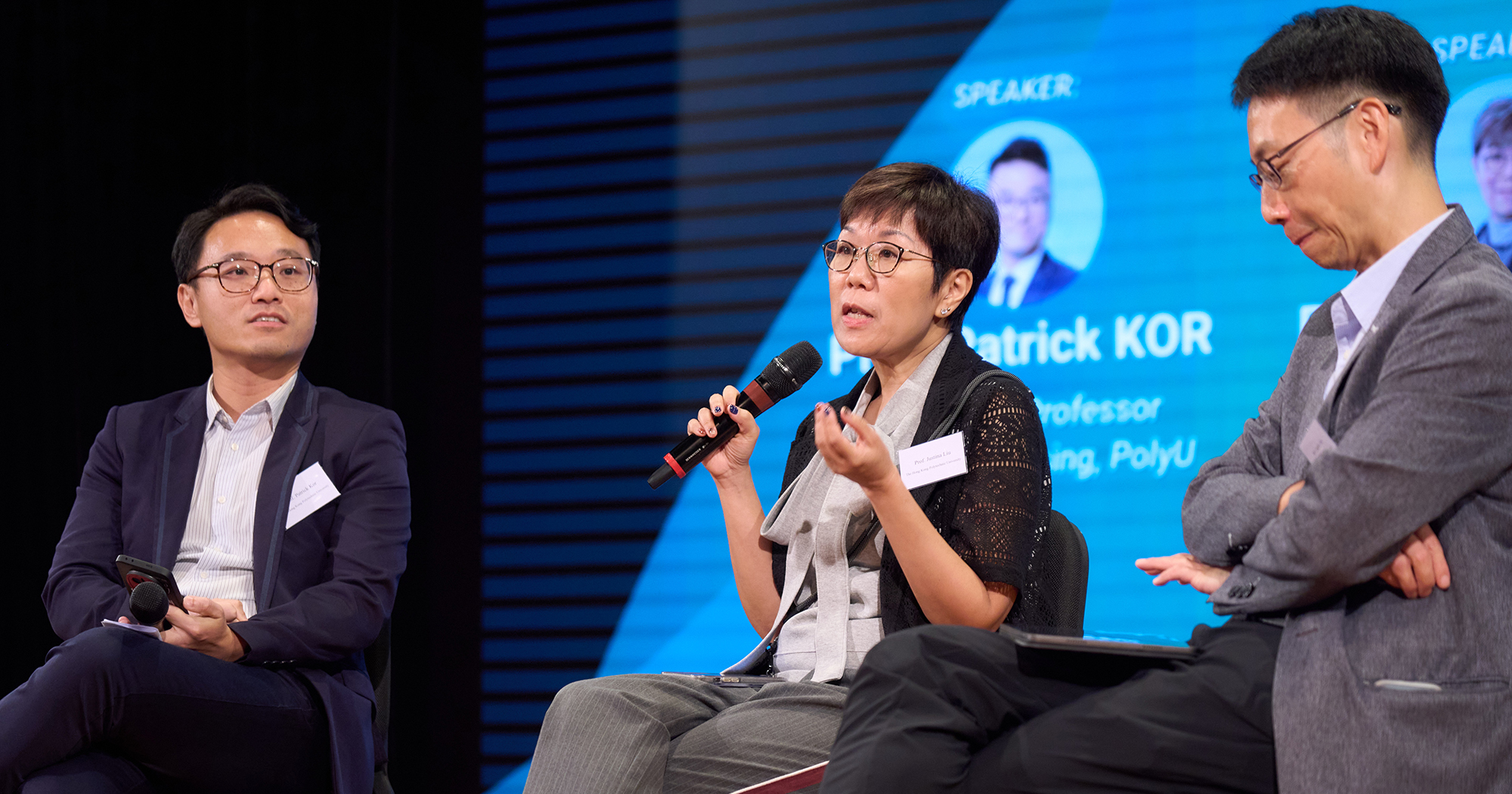 Plenary Speakers [From right]: Mr Ho Chun-kit, Charles, Prof. Justina Liu and Prof. Patrick Kor.