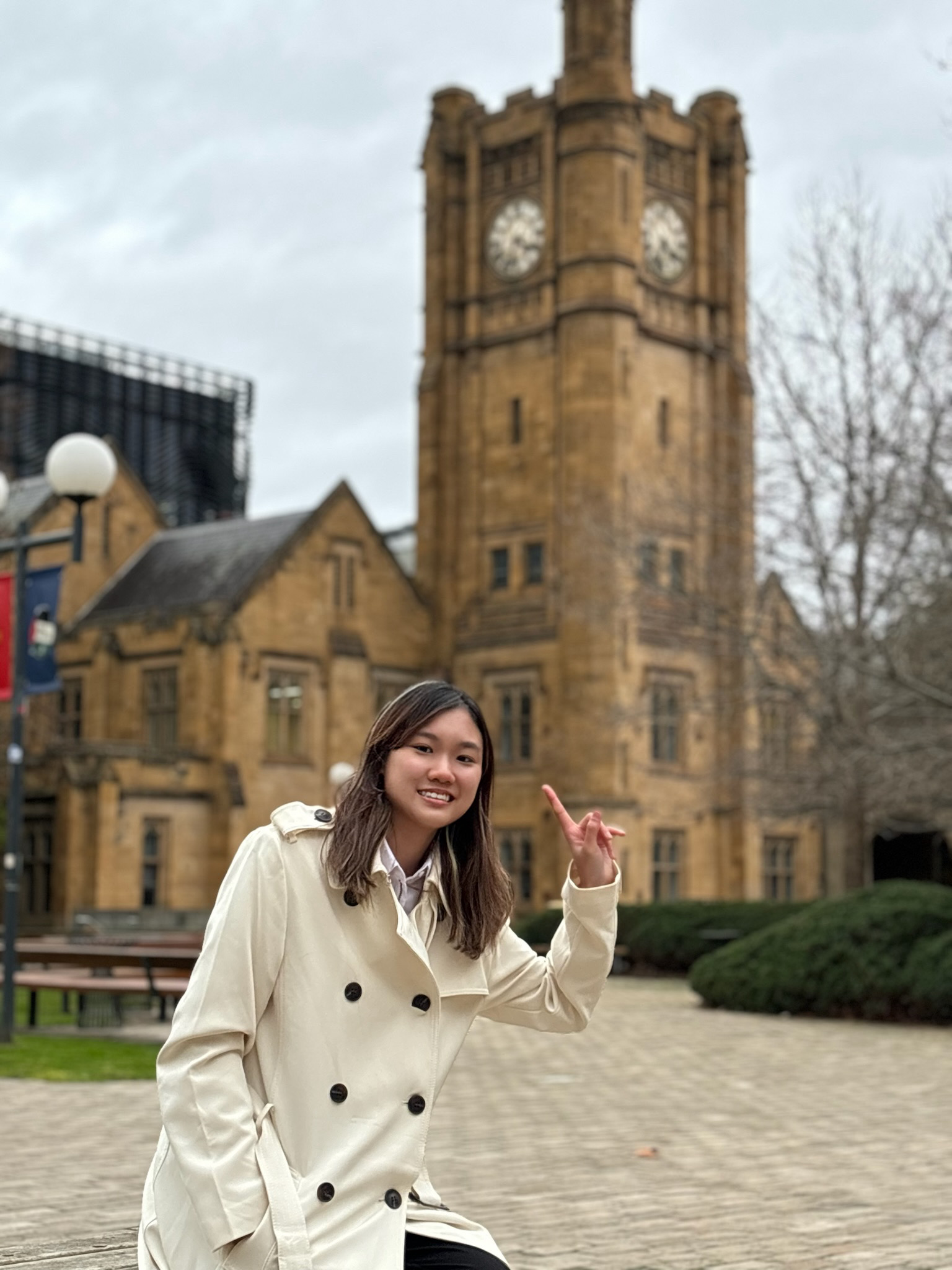 The Old Arts clock tower in Unimelb