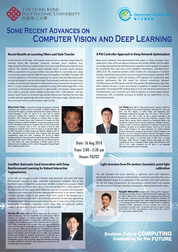 Some Recent Advances on Computer Vision and Deep Learning