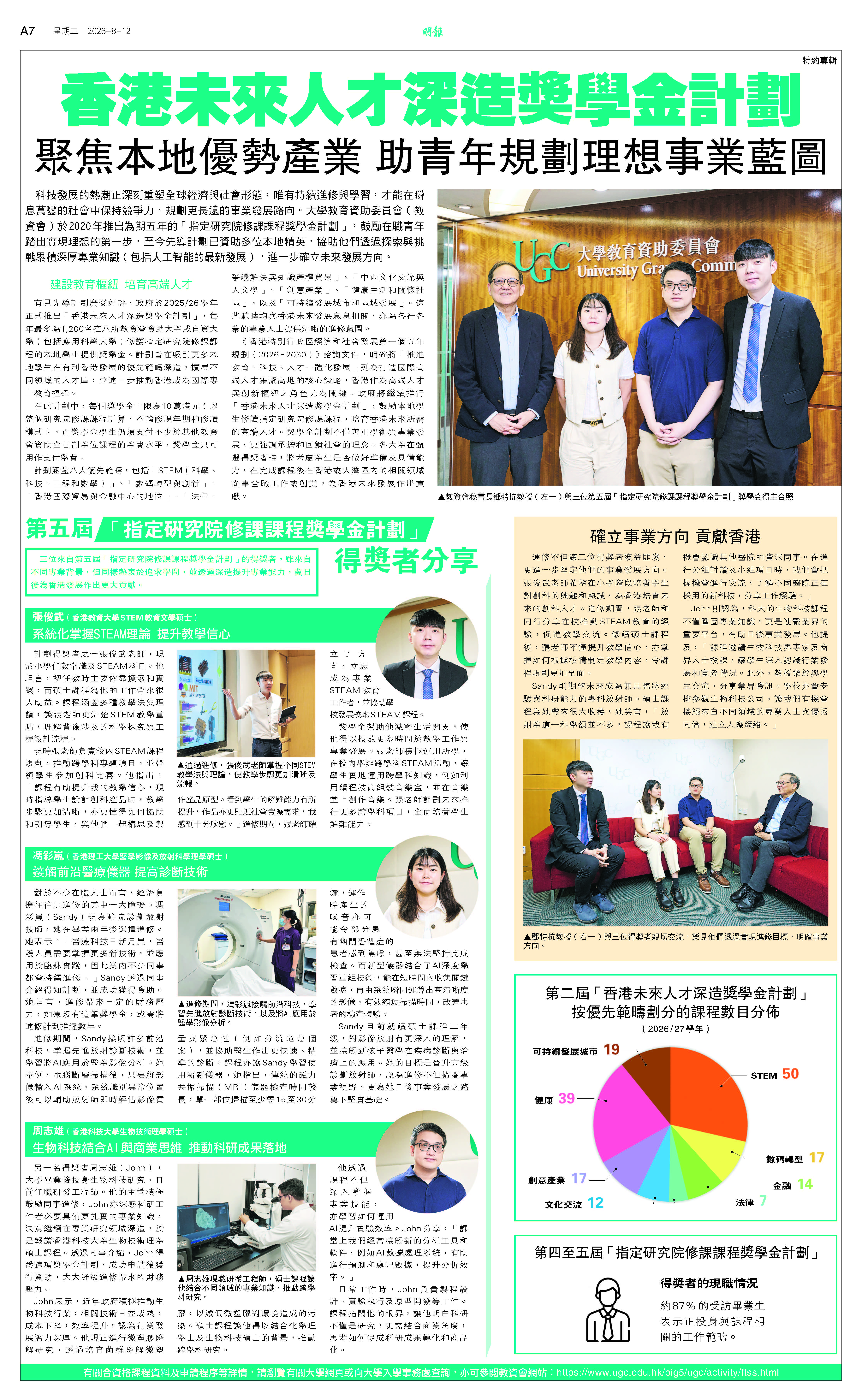 Media Article on Hong Kong Future Talents Scholarship Scheme for Advanced Studies