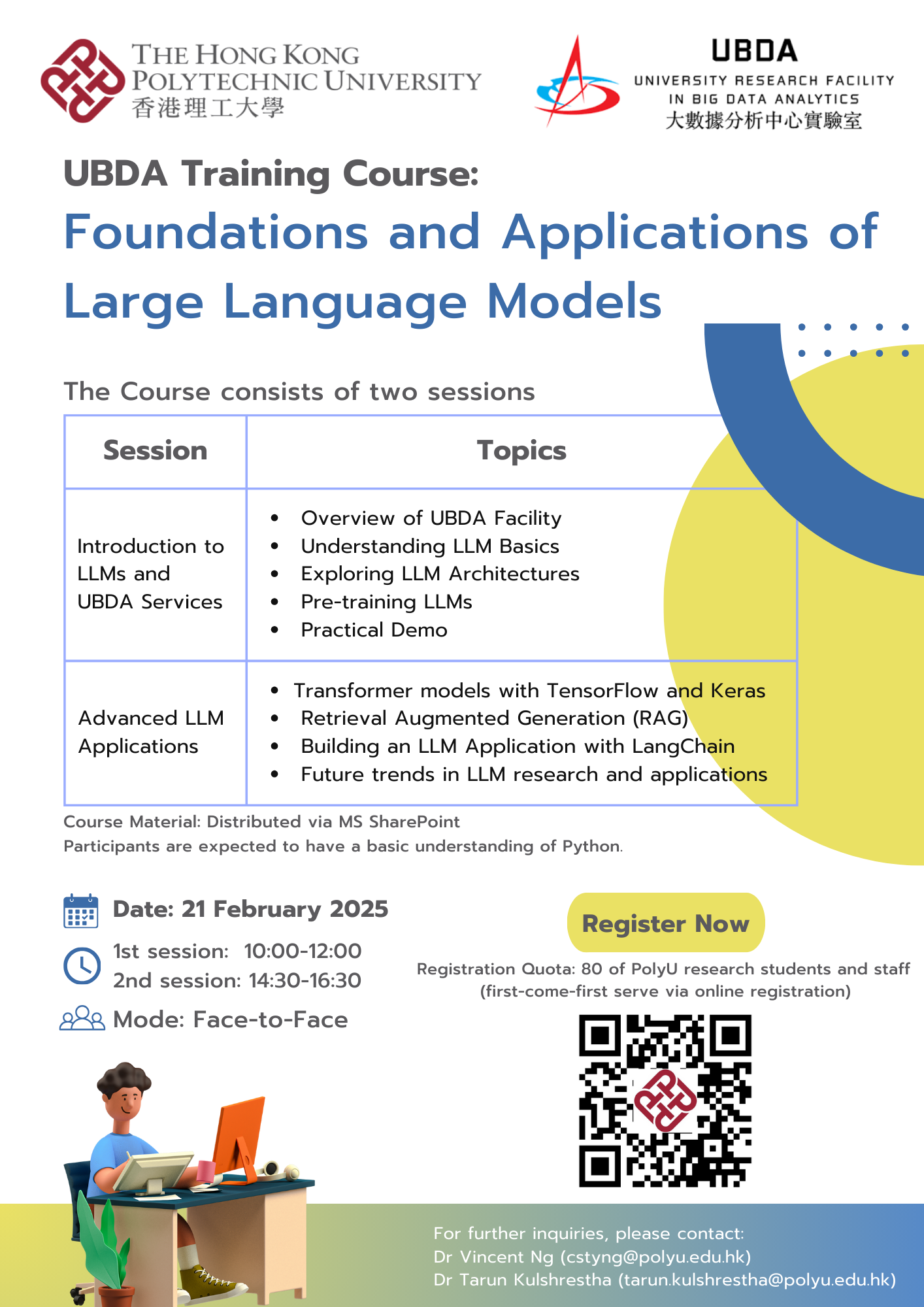 Poster_UBDA Training Course_Foundations and Applications of Large Language Models_21 Feb