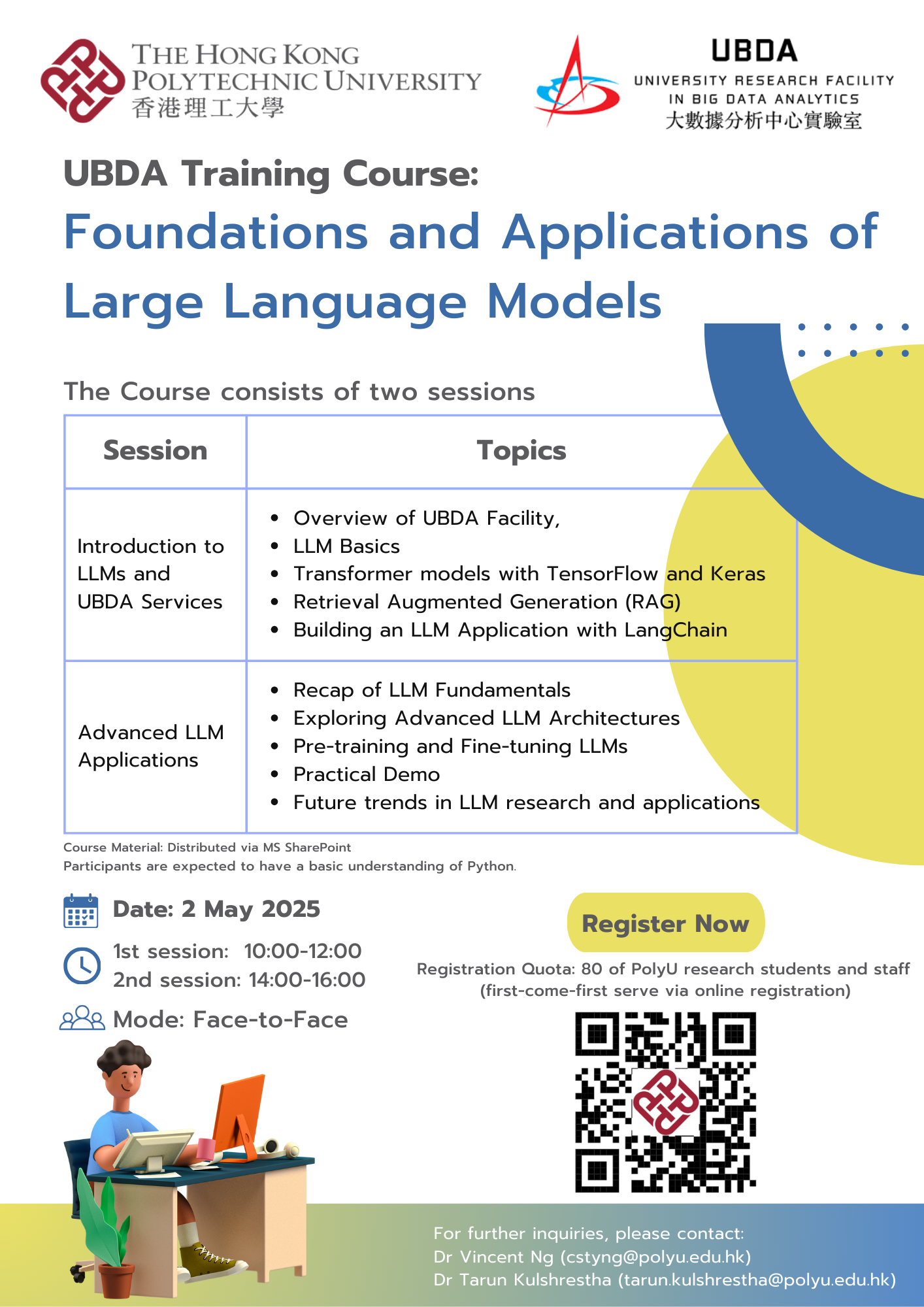 Poster_UBDA Training Course_Foundations and Applications of Large Language Models_2 May
