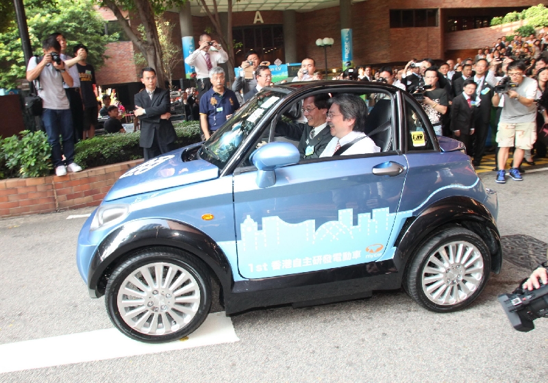 Homegrown electric vehicle mycar makes its first journey in Hong Kong
