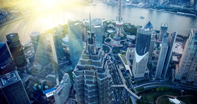 上海摩天大楼鸟瞰图